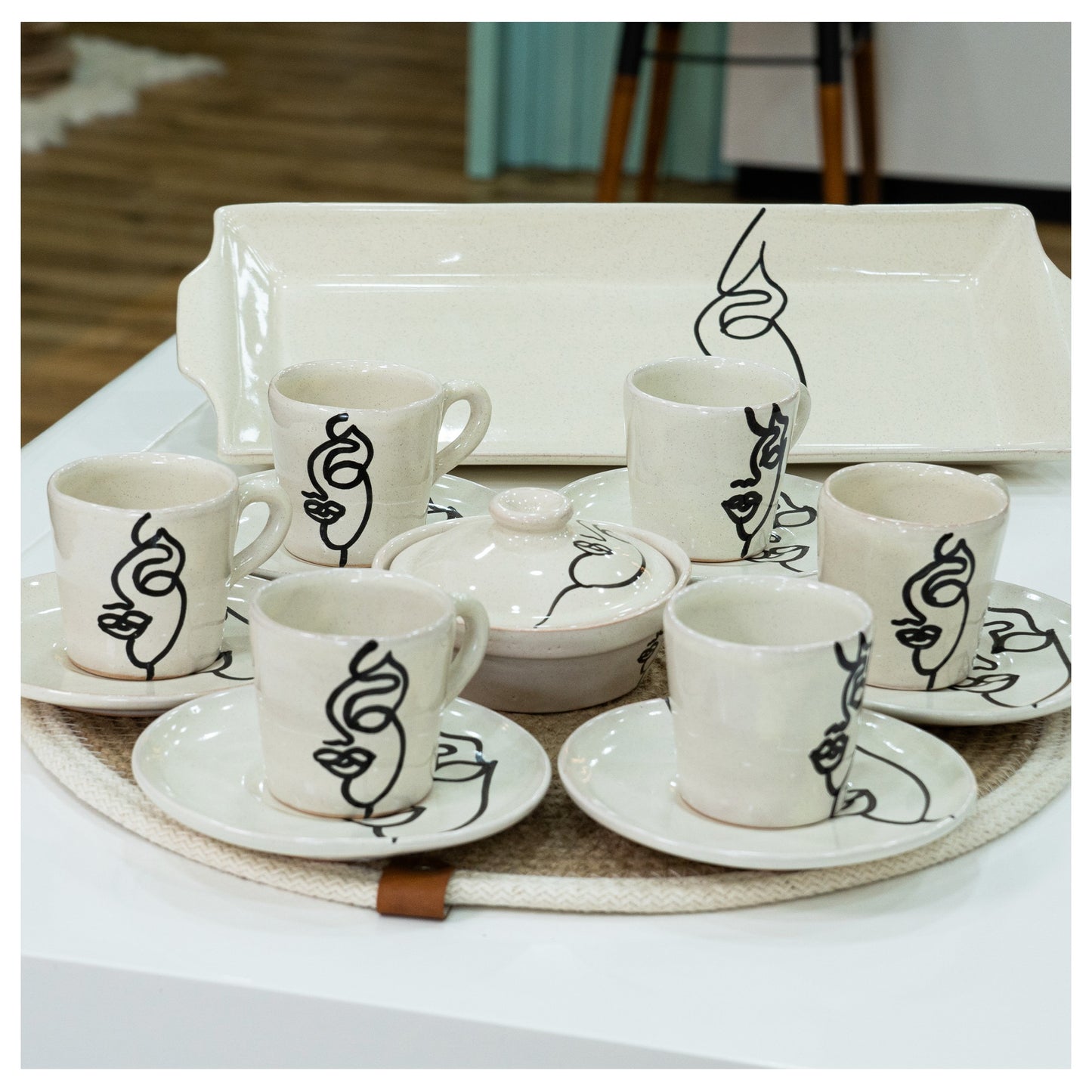 Service à Café Face Art 6 personnes (14 pièces)