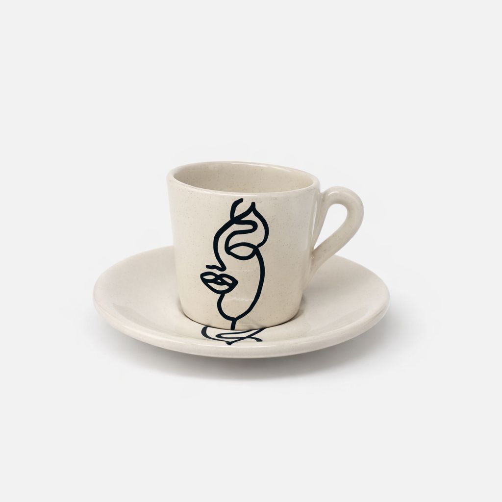 Face Art Coffee Set for 6 people (14 pieces)