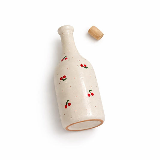 Bouteille huile d'olive Cerise artisanal et céramique