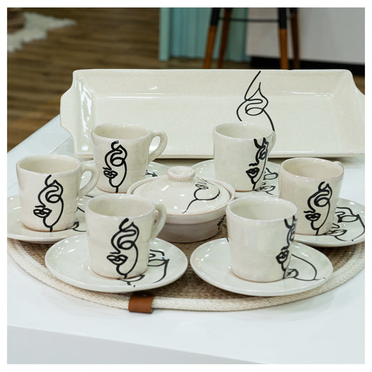 Service à Café Face Art 6 personnes (14 pièces)