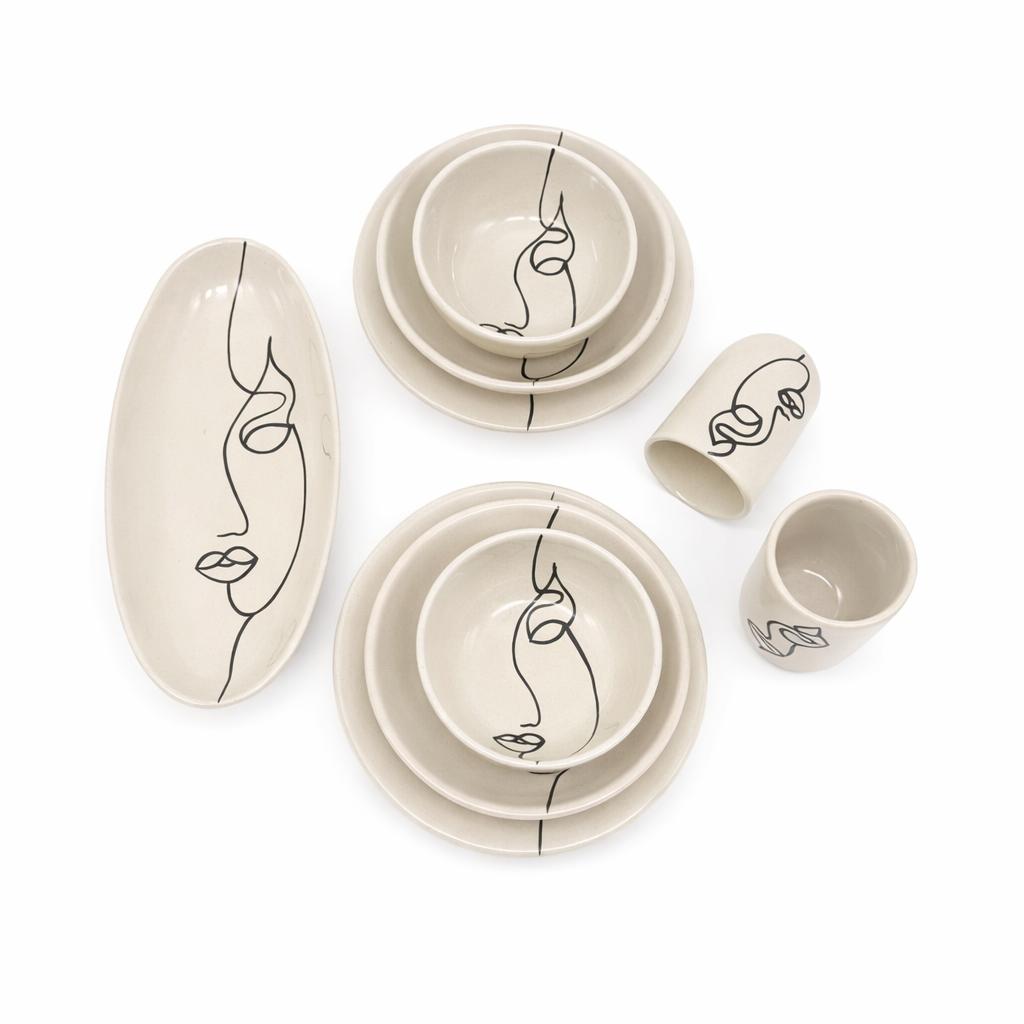 Service de vaisselle Face Art 2 personnes