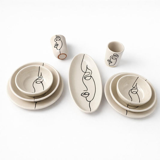 Face Art 2-person dinnerware set