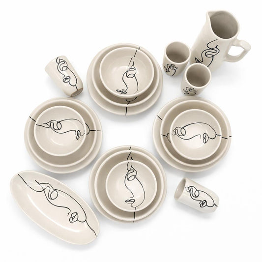 Face Art 4-person dinnerware set