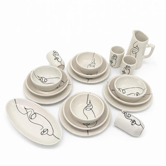 Face Art 4-person dinnerware set