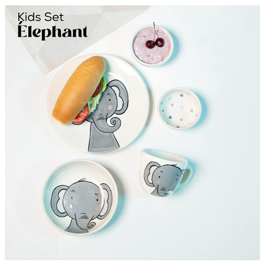 ÉLÉPHANT – Service de vaisselle  menu enfant
