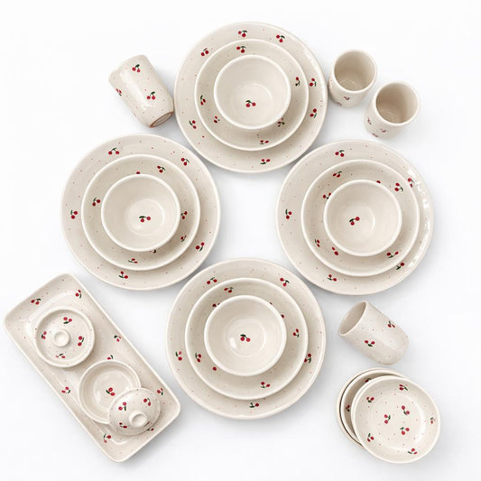 Cherry dinnerware set for 4 people