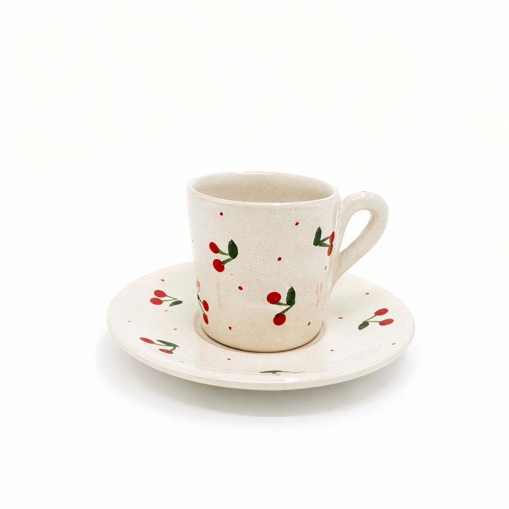 Cherry Coffee Set for 6 people (14 pieces)